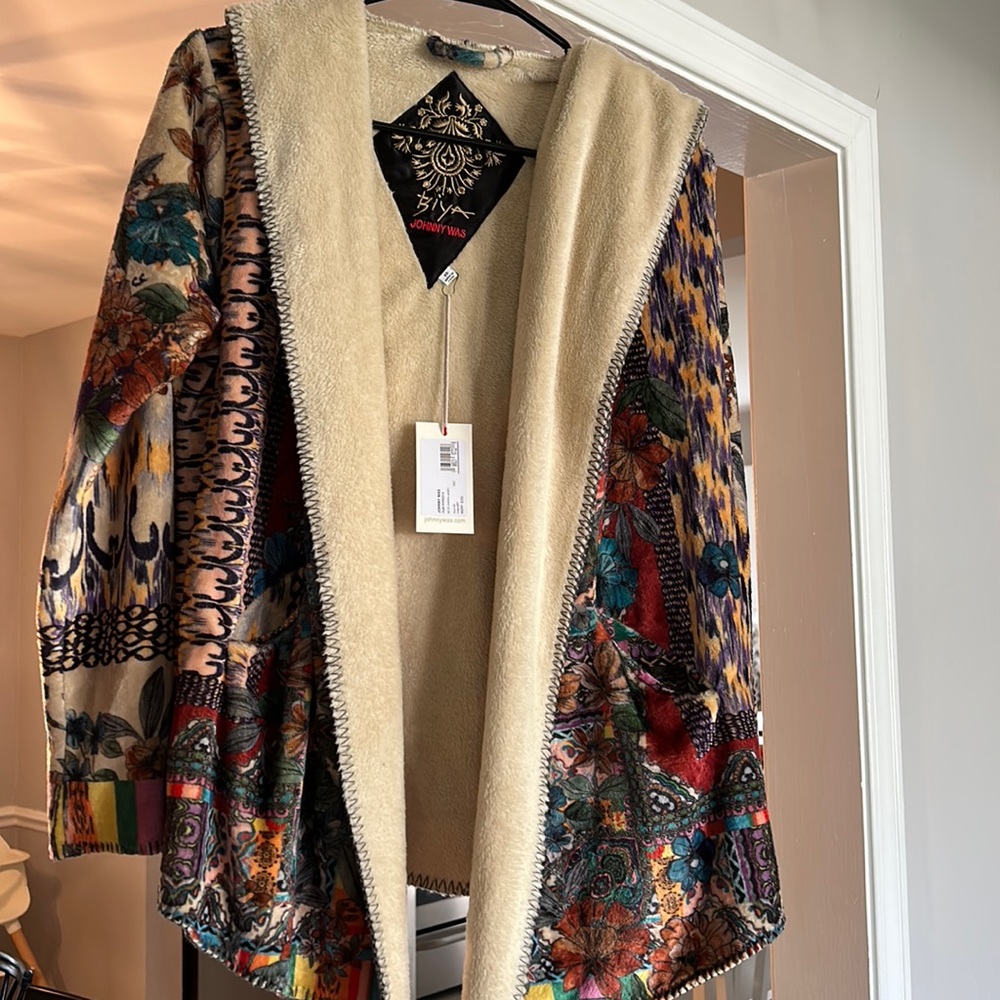 XS Johnny Was Biya Sherpa jacket, never worn
